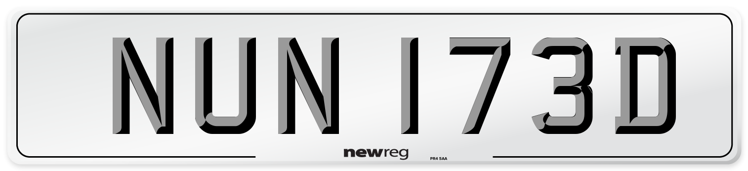 NUN 173D Number Plate from New Reg
